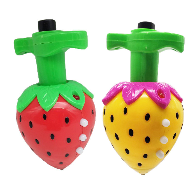 New music press type rotating strawberry top stall night market hot selling unisex children's good toys