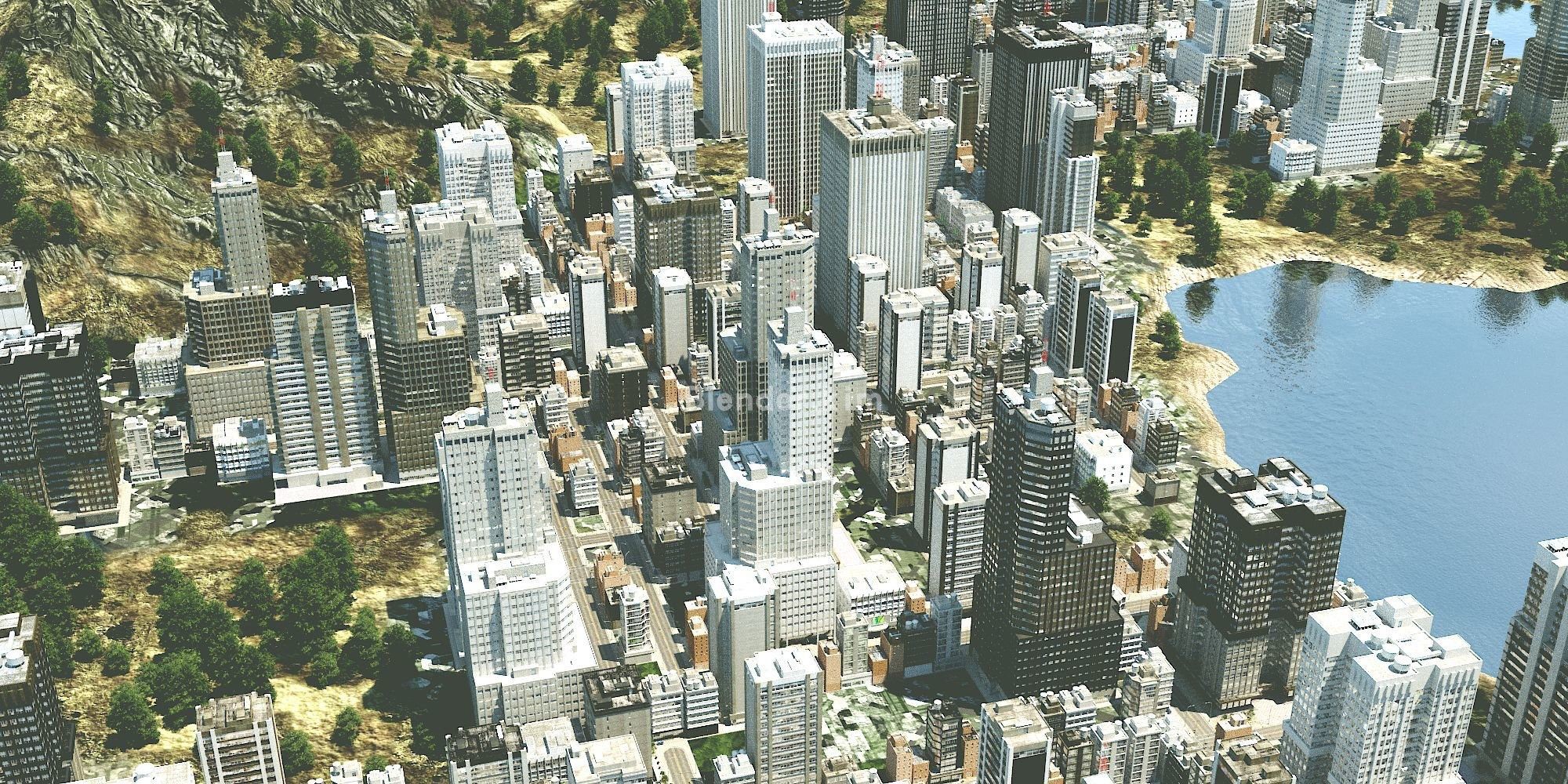 三维城市建筑景观生成预设 – SceneCity Pro - Blender预设-魔酷网