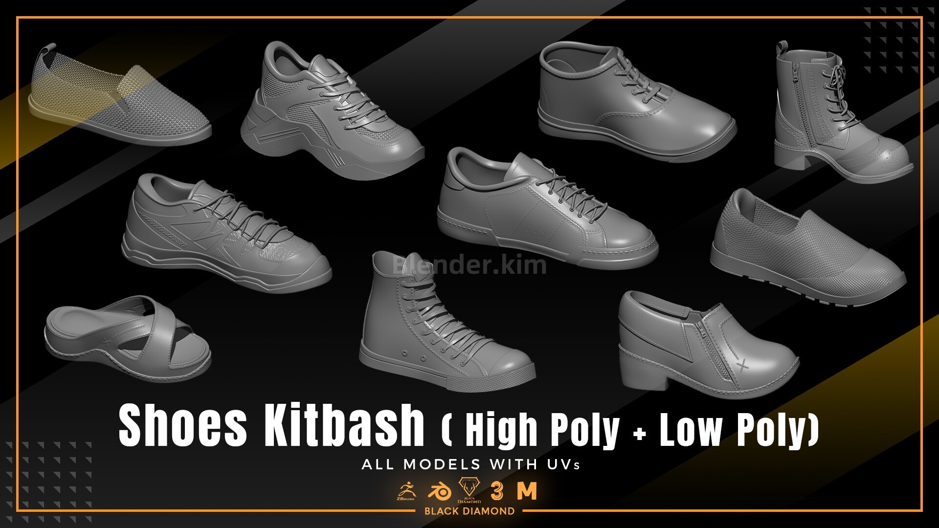 鞋子 Shoes Kitbash-魔酷网