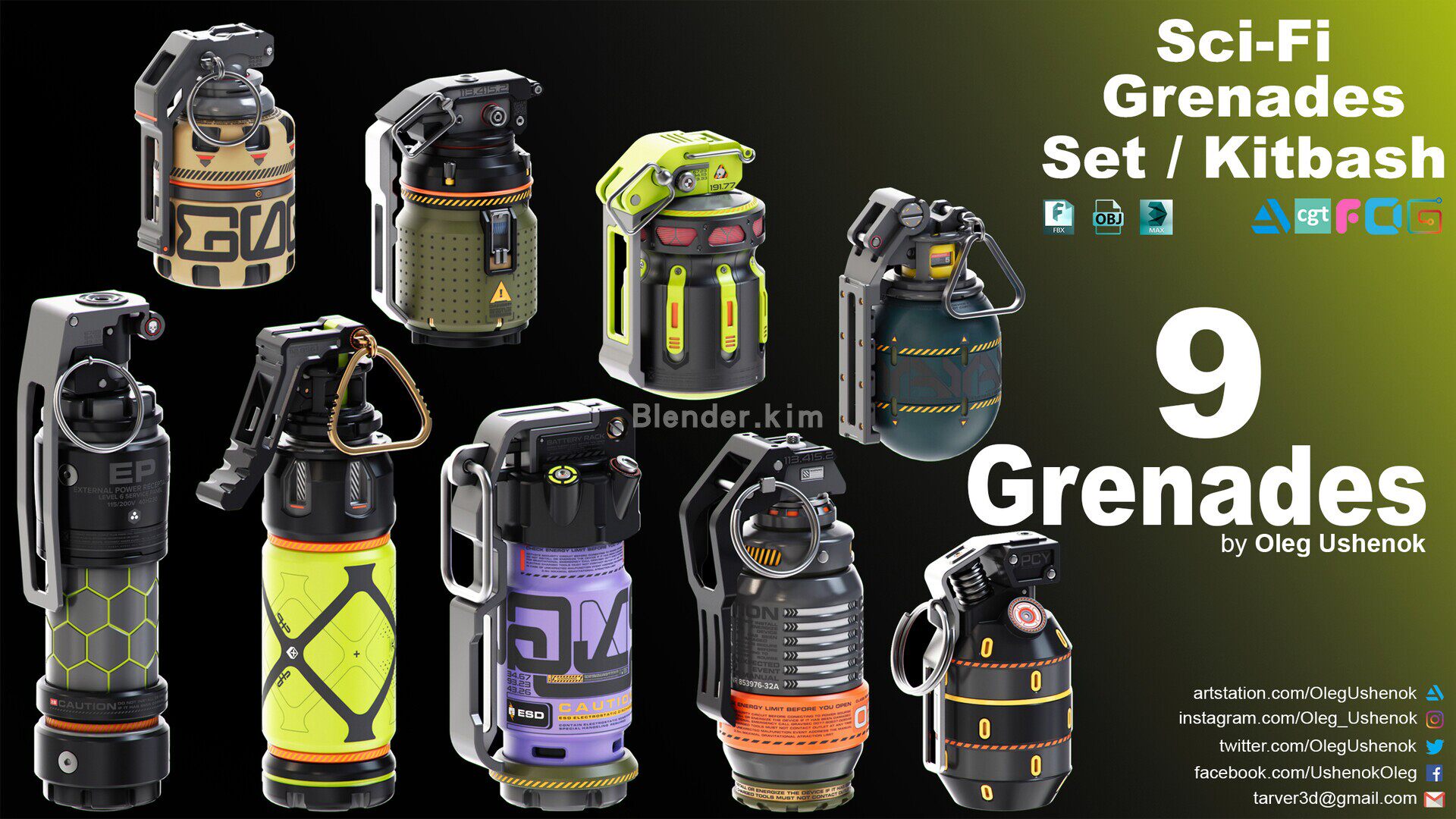 科幻手雷套装 Sci-Fi Grenades Set-魔酷网