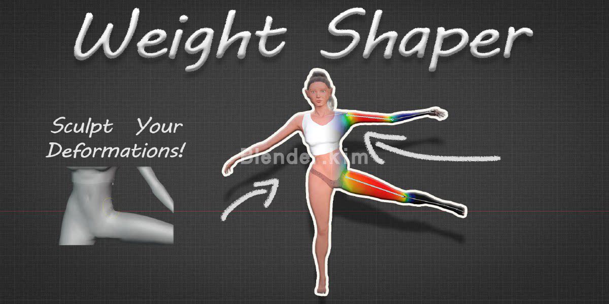 权重优化插件 Weight Shaper - Blender插件-魔酷网