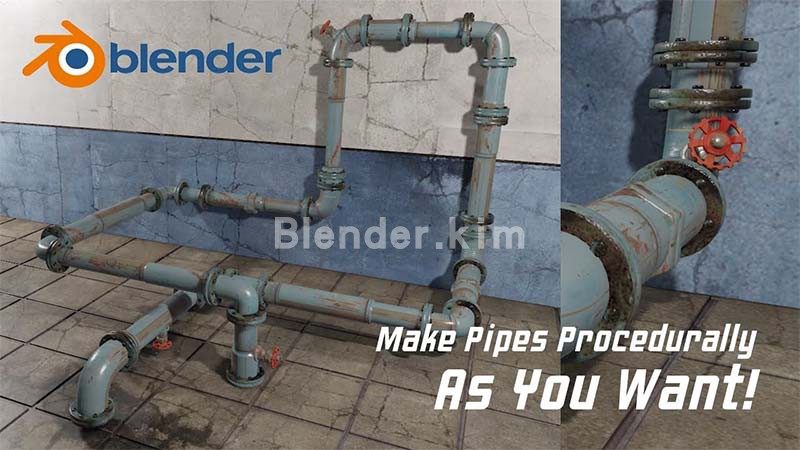 几何管道预设 Geometry Nodes Pipes - Blender预设-魔酷网