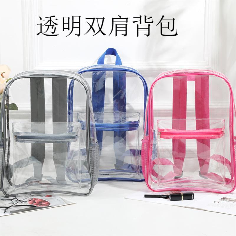 Transparent Jelly Bag for Male High School Students and College Students Pvc School Bag for Women 202 New Style Backpack Large Capacity Waterproof Backpack Transparent Jelly Bag for Male High School Students and College Students Pvc School Bag for Women 202 New Style Backpack Large Capacity Waterproof Backpack