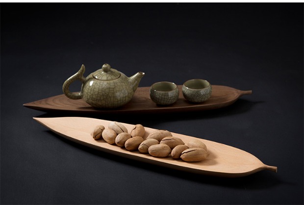 Black Walnut Palette Lá gỗ Khay trái cây sấy khô Tấm phương Tây Sáng tạo Handmade Handmade Tấm gỗ Tấm trái cây Tấm Sushi đũa gỗ cao cấp