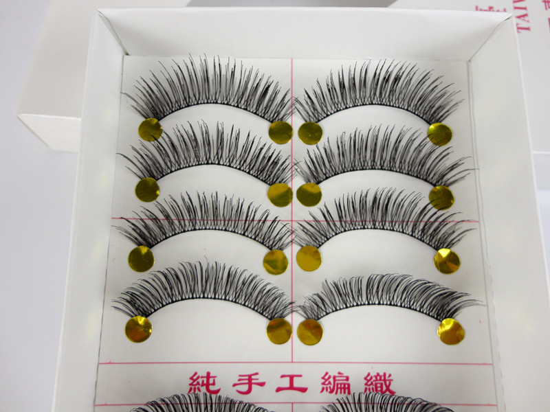 Nhật Bản handmade Đài Loan lông mi giả 270 dễ thương dày tự nhiên trang điểm màu nude bông trên lông mi chéo tự nhiên - Lông mi giả mi giả