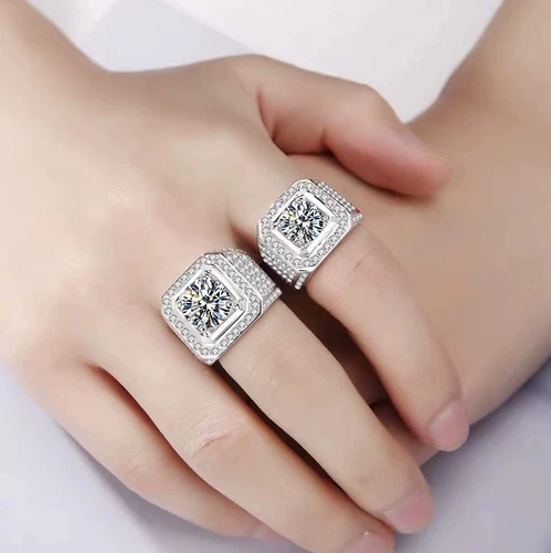 Платиновое импортное классическое кольцо, платина 950 пробы, инкрустировано бриллиантами, 5 карат