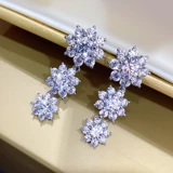 Платиновые импортные серьги на солнечной энергии, белое золото 18 карат, США, легкий роскошный стиль