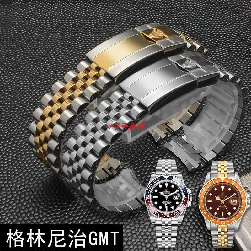 Suitable for Rolex Gmt-Master Ii Series Coke Ring Gmt Watch with Steel Strap Solid Stainless Steel Bracelet 20m