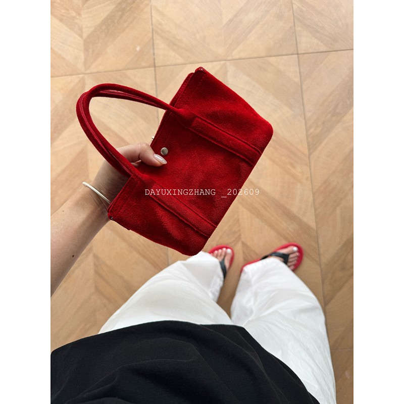 Daewoo Surname Zhang LAOSHU Economic Style Small Garden Basket Handbag with Leather Shoulder Strap Daewoo Surname Zhang LAOSHU Economic Style Small Garden Basket Handbag with Leather Shoulder Strap