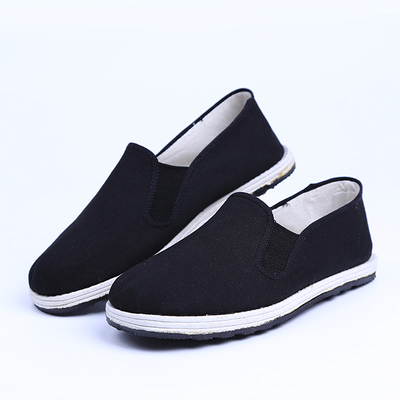 Lutai old Beijing cloth shoes black cloth shoes men's spring and autumn breathable non-slip work shoes driving Melaleuca bottom one pedal men's shoes