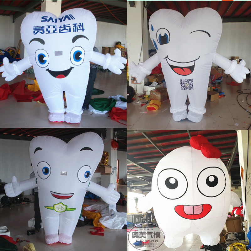 Custom inflatable cartoon tooth inflatable model dental opening activity model walking dentist doll clothing