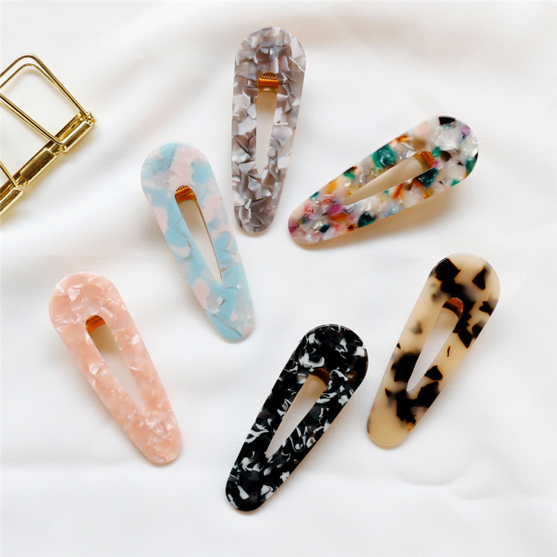 Nhật Bản axit axetic kẹp tóc da báo cổ điển tính khí đá cẩm thạch bangs clip kẹp tóc clip Hàn Quốc phụ kiện tóc đầu trang sức các shop bán phụ kiện tóc đẹp 