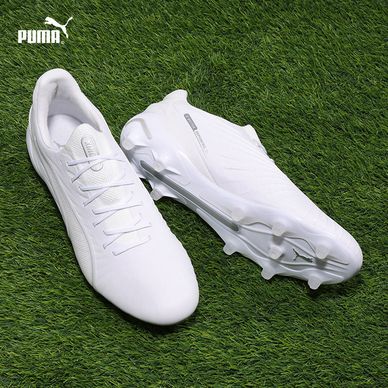 Crazy Man Genuine Puma King Ultimate Fg/Ag Mixed Studs Limited Edition All-White Football Shoes 107809 Crazy Man Genuine Puma King Ultimate Fg/Ag Mixed Studs Limited Edition All-White Football Shoes 107809