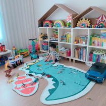 INS wind cute cartoon little dinosaur carpet baby game mat Childrens room decoration bedside carpet tent mat