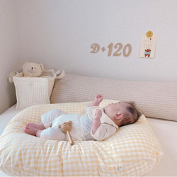 INS Korean newborn bionic uterus bed pure cotton plaid thickened crib baby bed bed sleep artifact