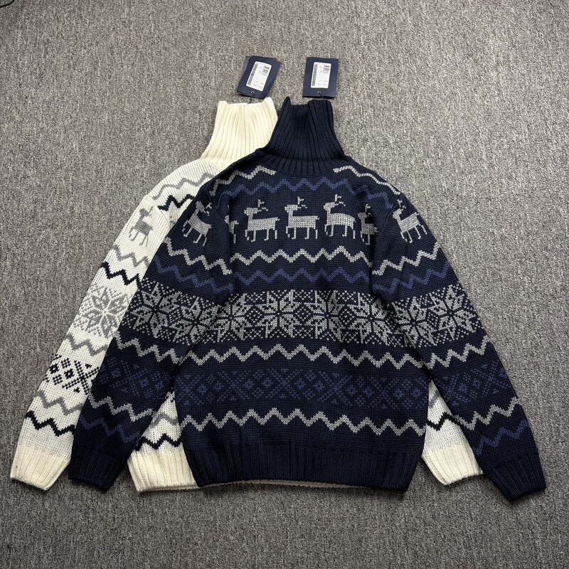 Italian-Made Thickened Men's Turtleneck Knit Sweater Made of Alpaca and Merino Wool Blend 2640