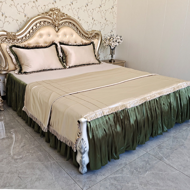 Bedding four-piece set of naked sleeping wedding bedding Bed skirt Cotton washed silk Close-fitting comfortable washable