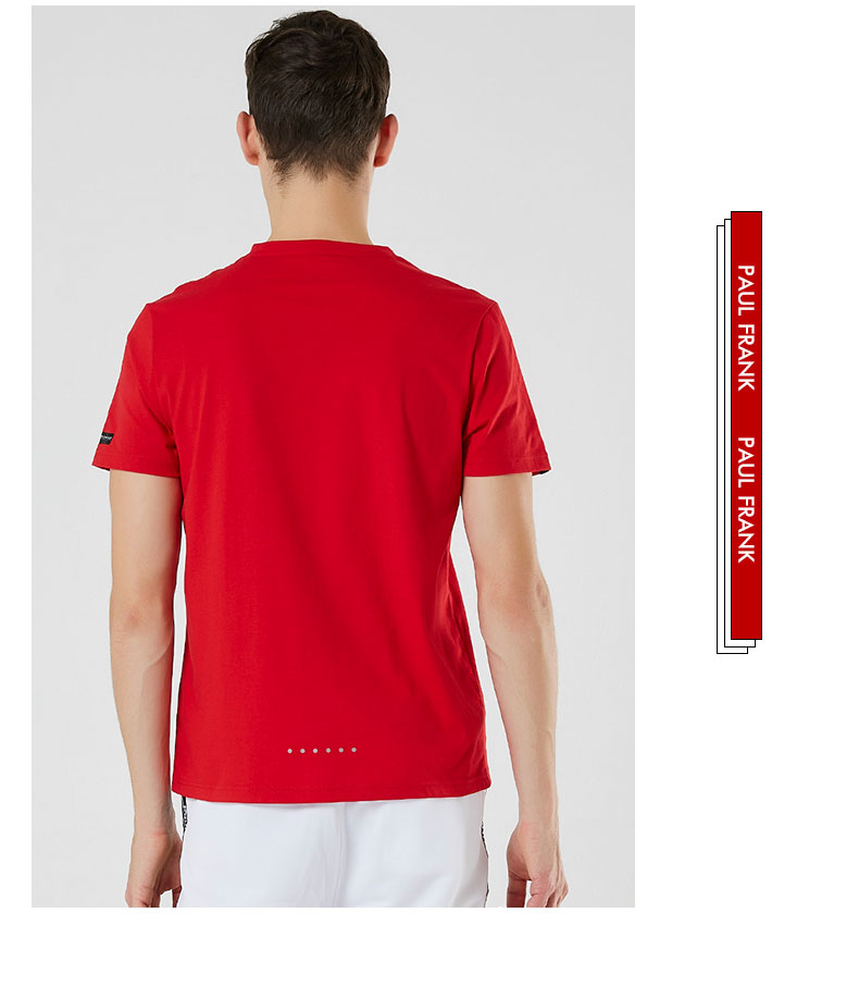 Paul Frank / khỉ miệng lớn mùa hè áo len nam cổ tròn in áo thun tay ngắn tay áo sơ mi nửa tay - Áo phông thể thao áo tank top gym nam