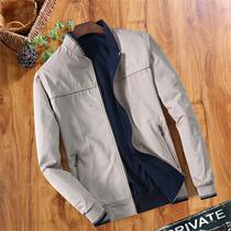 Middle-aged and elderly cotton stand collar coat spring and autumn mens jacket 50-60 years old fathers work clothes dual-use shirt