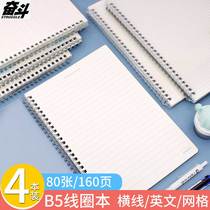Struggle Coil Eye Care Notebook Thickened grid English Wrong questions This B5 brief students take a test and study class notepad
