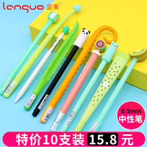Blue Fruits 0 5mm Black Middle Sex Pen Cute Cartoon Signature Pen Student Water Sex Pen Exam With Stationery Wholesale