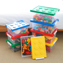 Direct wholesale large toy storage box Childrens building blocks Lego storage box transparent storage box with lid
