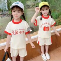 Children Summer short sleeve round collar kit Tongs suit CUHK Childrens clothes handsome and thin Chinese wind special pro-submount