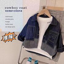 13 13-15-year-old boy fried street shirt jacket soft denim long sleeve 2021 fall new fashion Korean version of thin cardiovert