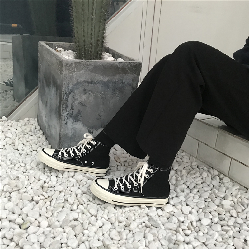 Hàn Quốc cổng ulzzang gió siêu lửa phải có đường phố nền tảng retro tái hiện giày vải thập niên 1970 giầy anta nữ
