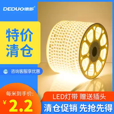 LED light with high brightness 5050 2835 double row super bright line light living room dark slot suspended ceiling waterproof colorful soft light strip