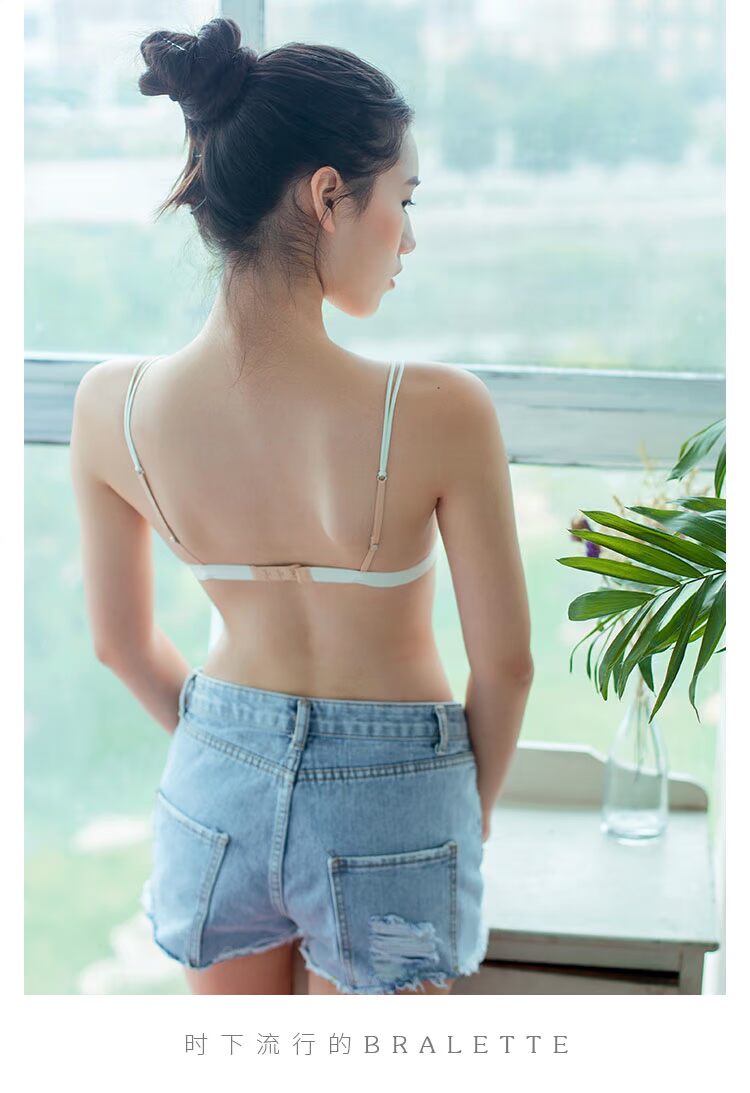 Pháp không có vòng tam giác thép kiểu Âu và Mỹ siêu mỏng thoải mái ren thoải mái gợi cảm dây đeo bikini áo lót áo tắm