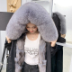 Removable Henning Fur Coat 2019 Winter Pie vượt qua nữ Trong dài Fox tóc Bên Trong đầu gối Coat