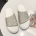 Phiên bản Hàn Quốc của đáy dày thời trang bling dép kim cương thoải mái đa năng dép đáy bánh mì bên ngoài mang giày đi biển - Dép dép hot Dép
