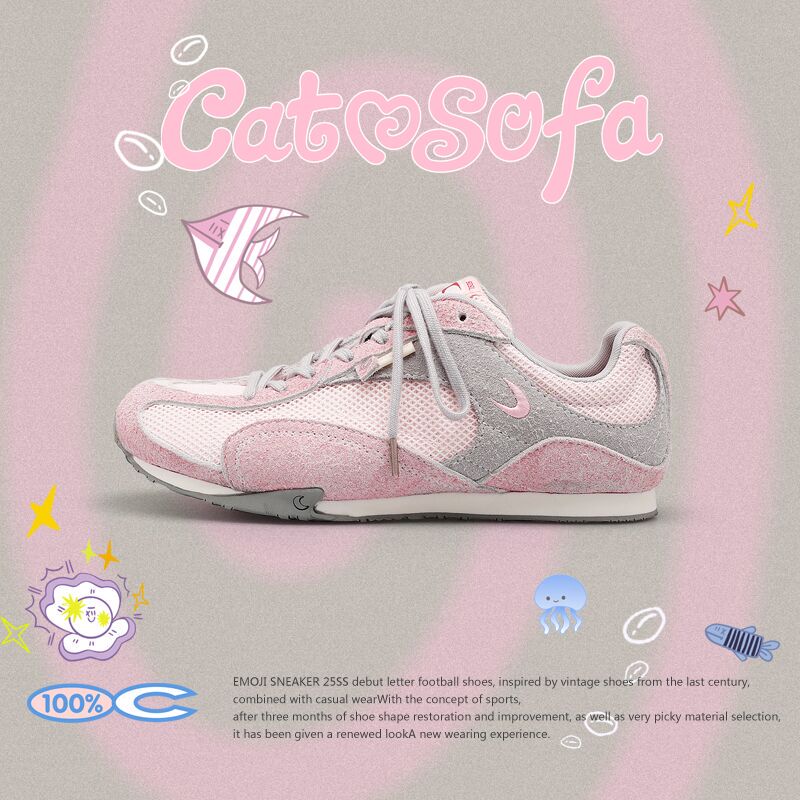 [Fishing Net Series] Cat and Sofa/Fishing Net Shoes Fine Mesh Spring and Summer Patchwork Design Breathable Sports Thin-Soled Shoes