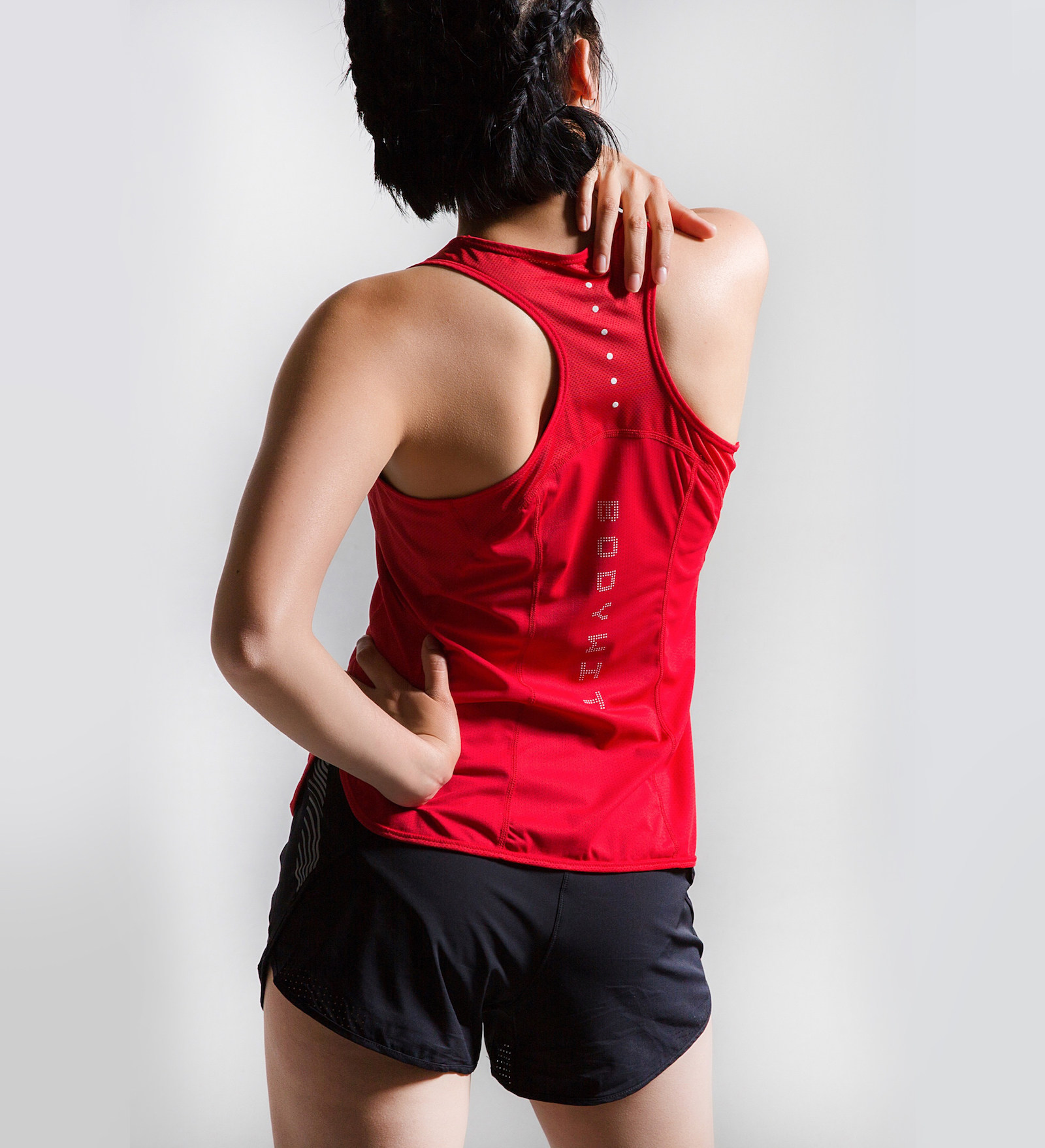 Body wisdom BODYWIT women's marathon running vest red Chinese red fast-drying ultra-light mesh track and field - Taobao