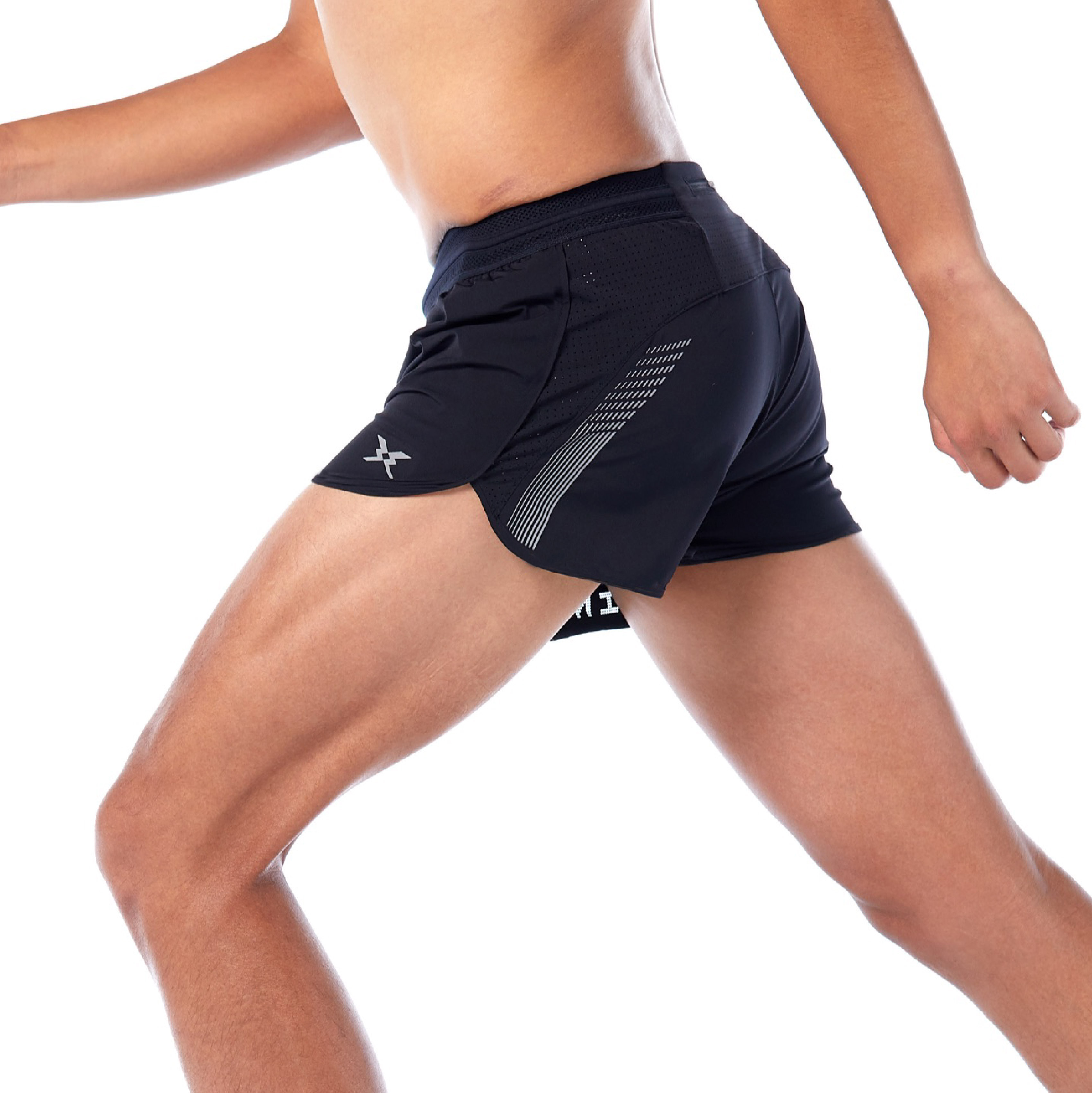 Body Wisdom (BODYWIT) Men's Running Marathon Sports Quick Dry 1 5 Inch 2-in-1 Shorts Mobile Phone Bag