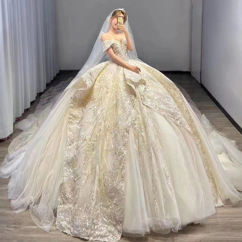 202021 new Mori Dream Master wedding dress shoulder shoulder cover arm heavy industry luxury big tailing premium