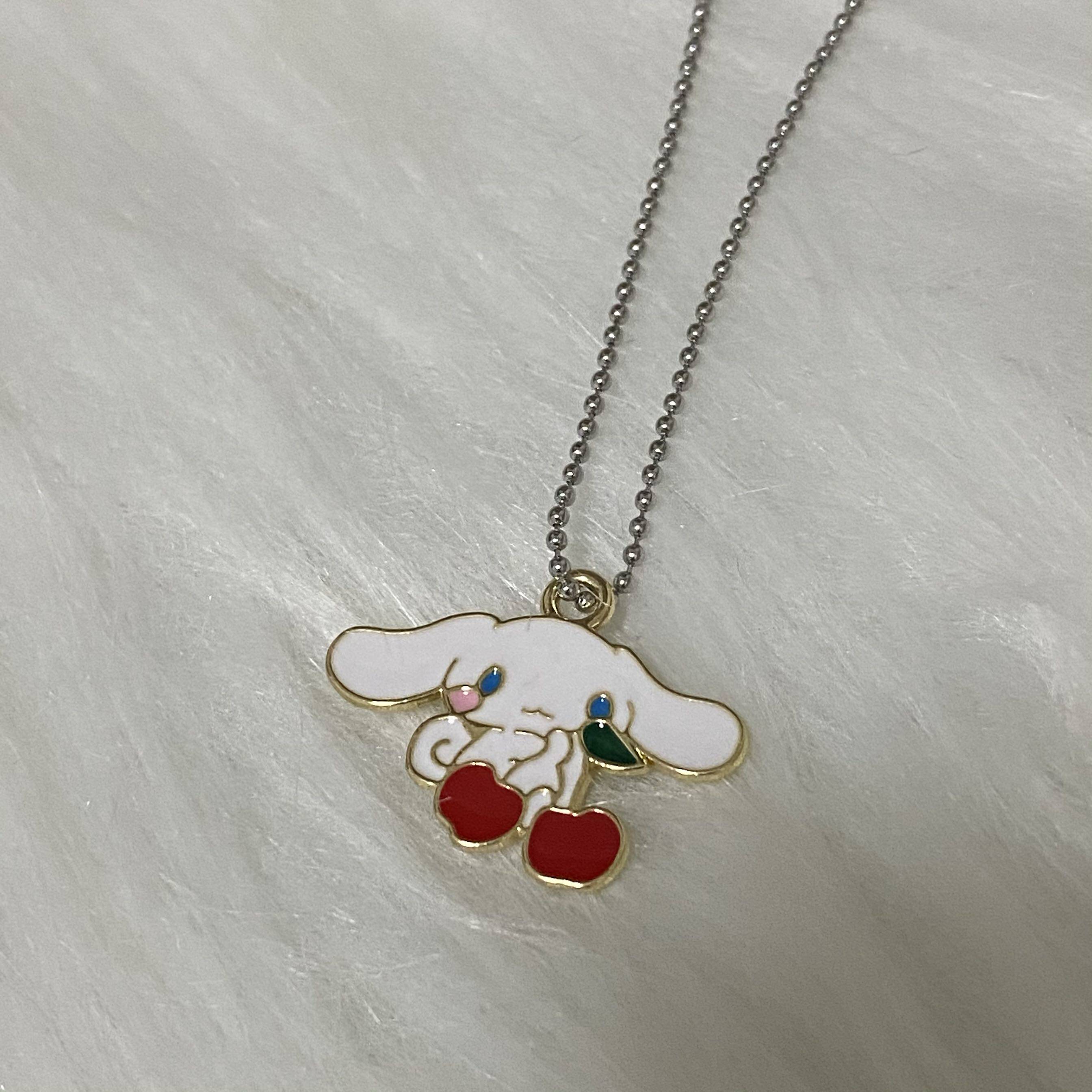 Soul's best friend can love Yugui Dog Cherry Cartoon Pendant Lock Bone Chain Necklace