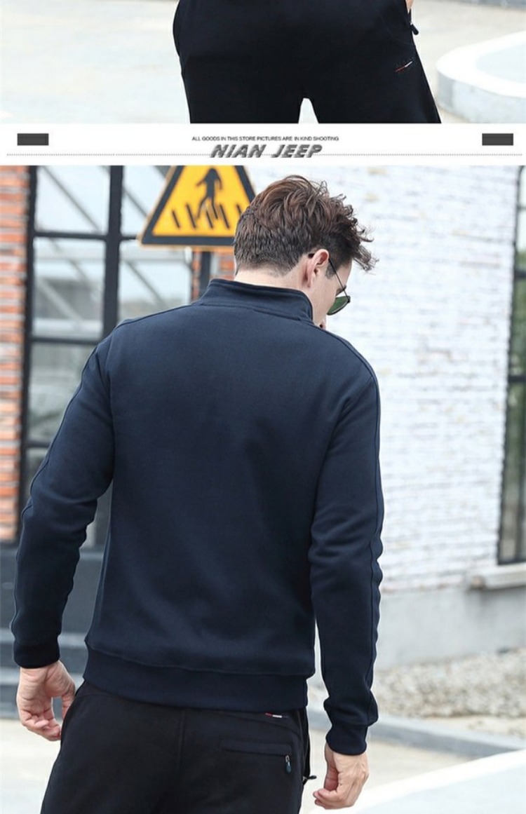 Xe jeep che chắn mùa thu áo khoác mỏng giản dị nam thể thao cardigan phiên bản Hàn Quốc của xu hướng áo len nam hoodie trắng