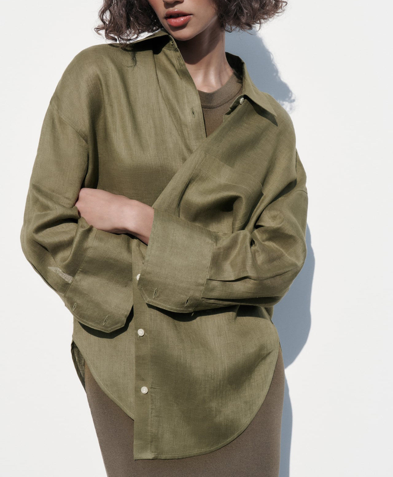 315g Weight Long Sleeve Sleeve Length Single Breasted Placket Type Regular Sleeve Sleeve Type Cotton and Linen Fabric Type Long Top Length Blouse Tops Type Daily Occasion Shirt Collar Neckline Loose Fit Type Solid Color Pattern Summer, Spring Season Women's Gender Casual Style Wholesale Women's Casual Solid Color Long Sleeve Blouses 17
