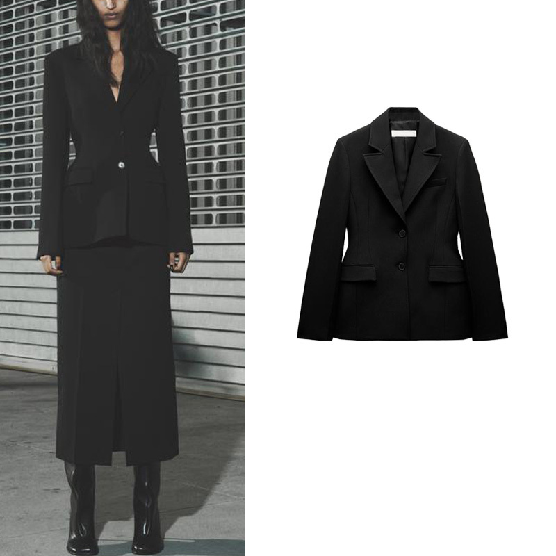 Spring New Women's Clothing, Waist-Cinching, Slimming, Shoulder-Padded, Slim-Fit Blazer 8805707 8805797