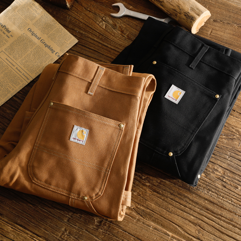 Carhartt B01 American Heavy-Duty Canvas Double-Knee Work Pants for Men, Loose Straight-Leg Casual Lumberjack Pants