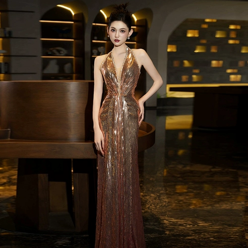 Свадебное платье, элитное вечернее платье, блестки для ногтей для невесты, крой «рыбий хвост», с блестками, французский стиль