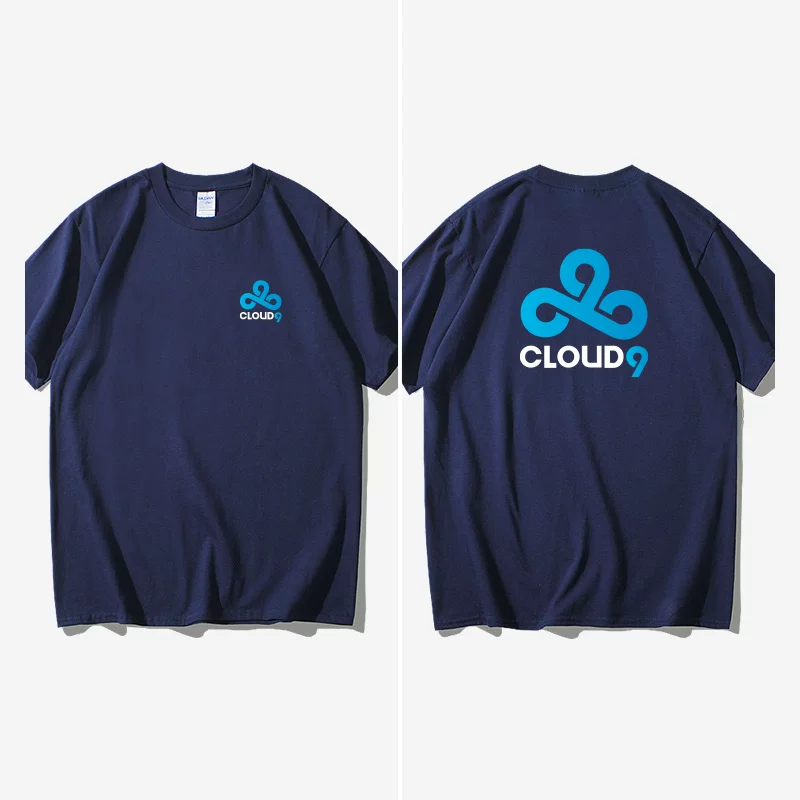 [Североамериканская команда Cloud 9 киберспорт C9 эспорт CS GO игра LOL тематическая футболка короткий рукав студенческая одежда женская мужчина круглый вырез]