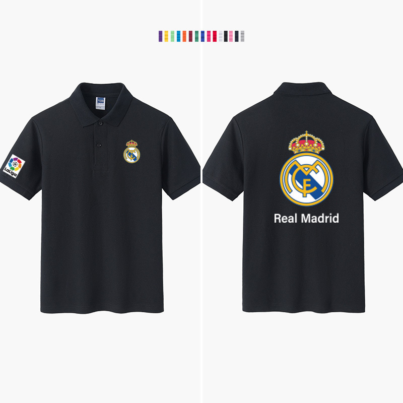 Real Madrid Football La Liga Team Uniform Real Madrid Polo Shirt Lapel T-Shirt Short-Sleeved Youth