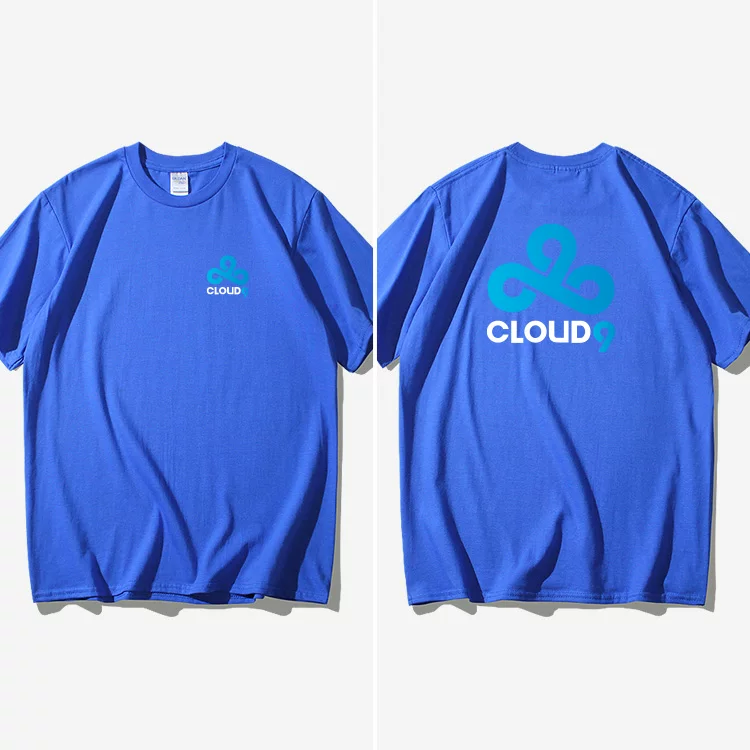 [Североамериканская команда Cloud 9 киберспорт C9 эспорт CS GO игра LOL тематическая футболка короткий рукав студенческая одежда женская мужчина круглый вырез]