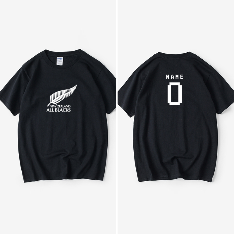 New Zealand All Blacks Rugby Team T-Shirt Short-Sleeved Casual Round Neck Large Size Loose Summer Men's and Women's Couple Wear Cotton