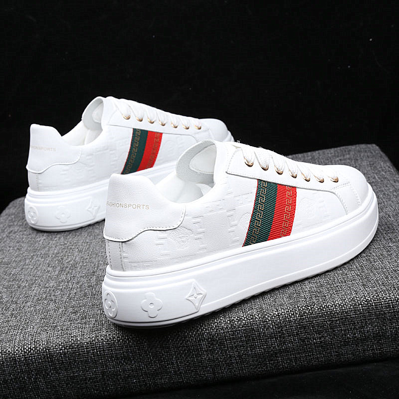 Tide-branded couple small white shoes male genuine thick soles increase sports shoes and Korean edition trend and casual plate shoes