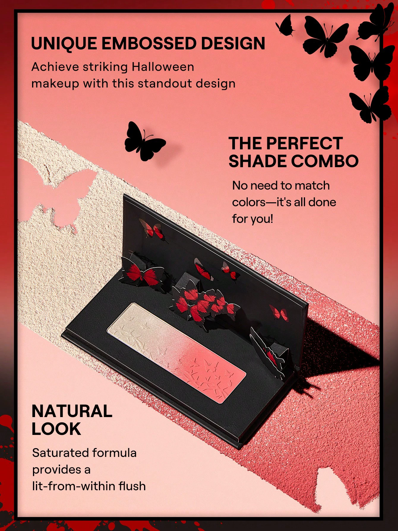 Палетка Crimson Butterfly (SHEGLAM) — 9 оттенков теней, кремовые тени, набор для губ и щек