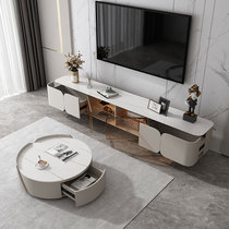 Italian light and extravagant simple rock table tea a few TV cabinets combined with modern simple small-scale glass door storage lockers